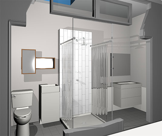 Modernisation et optimisation d'une salle de bain étroite (centre-ville)